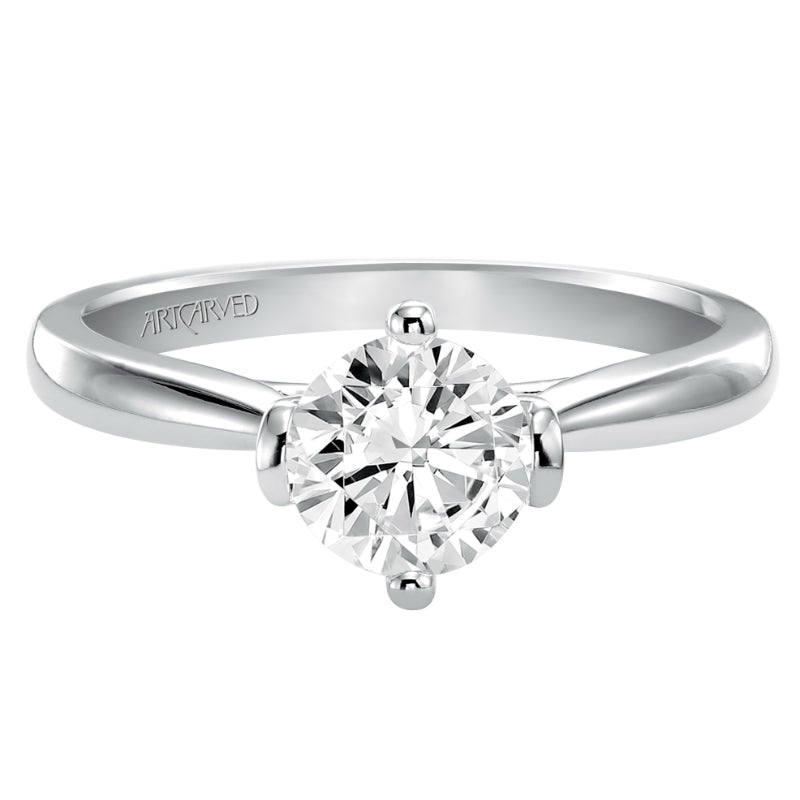 Artcarved Bridal Mounted with CZ Center Classic Solitaire Engagement Ring Nancy 14K White Gold