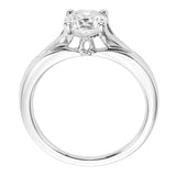 Artcarved Bridal Unmounted No Stones Classic Solitaire Engagement Ring Monica 14K White Gold