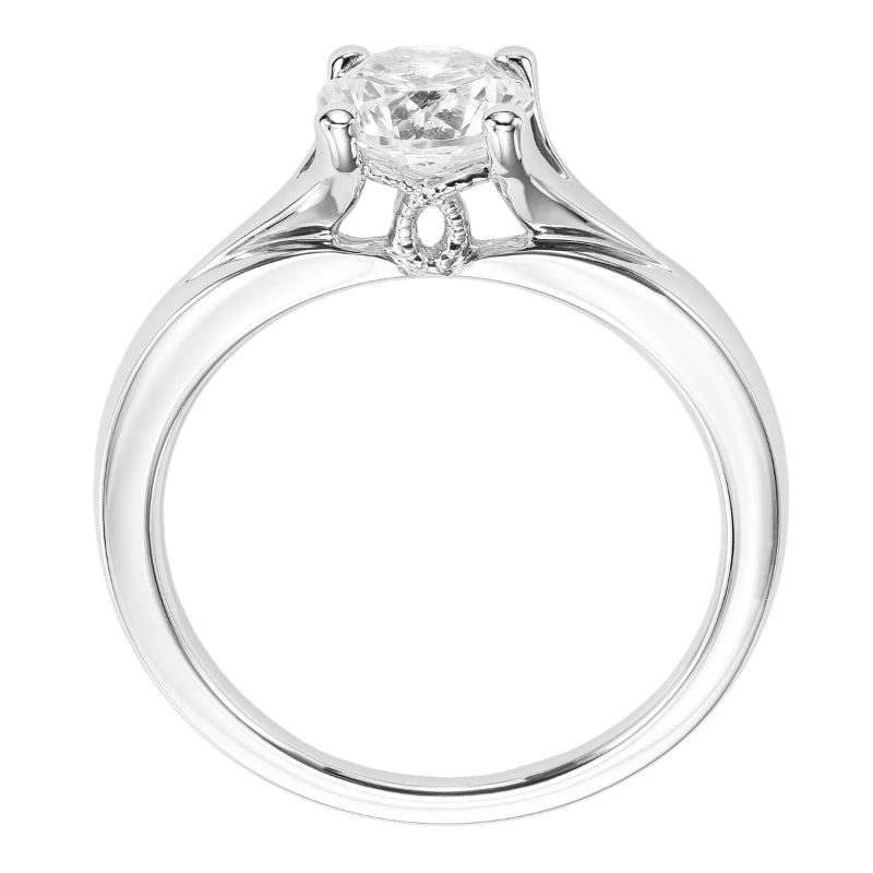 Artcarved Bridal Unmounted No Stones Classic Solitaire Engagement Ring Monica 14K White Gold