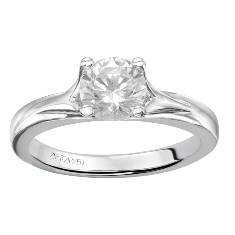 Artcarved Bridal Unmounted No Stones Classic Solitaire Engagement Ring Monica 14K White Gold