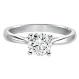 Artcarved Bridal Unmounted No Stones Classic Solitaire Engagement Ring Lindsey 14K White Gold