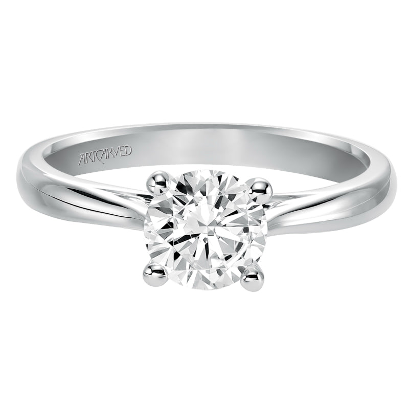 Artcarved Bridal Mounted with CZ Center Classic Solitaire Engagement Ring Lindsey 14K White Gold