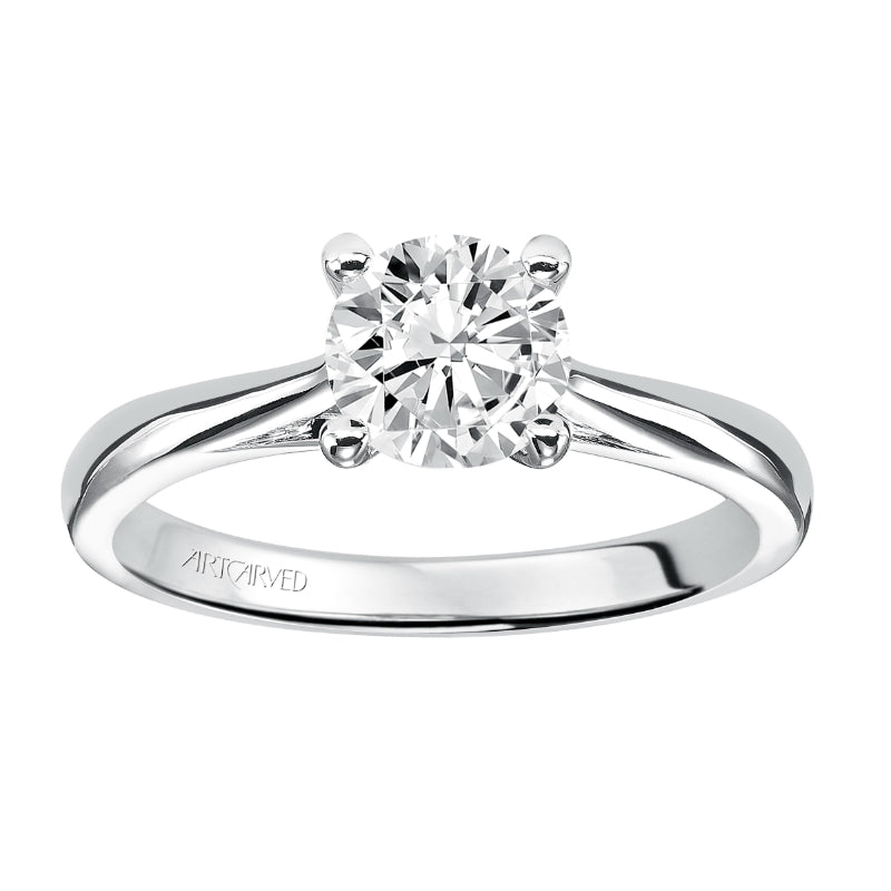 Artcarved Bridal Mounted with CZ Center Classic Solitaire Engagement Ring Lindsey 14K White Gold