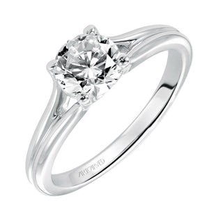 Artcarved Bridal Mounted with CZ Center Classic Solitaire Engagement Ring Lana 14K White Gold