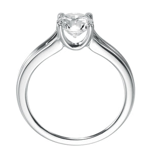 Artcarved Bridal Mounted with CZ Center Classic Solitaire Engagement Ring Lana 14K White Gold