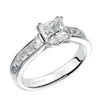 Artcarved Bridal Mounted with CZ Center Classic Engagement Ring Margaret 14K White Gold