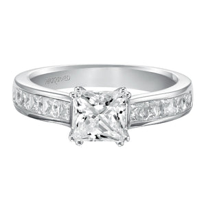 Artcarved Bridal Mounted with CZ Center Classic Engagement Ring Margaret 14K White Gold