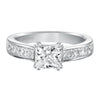 Artcarved Bridal Mounted with CZ Center Classic Engagement Ring Margaret 14K White Gold