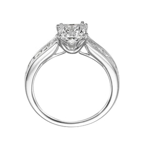 Artcarved Bridal Mounted with CZ Center Classic Engagement Ring Margaret 14K White Gold