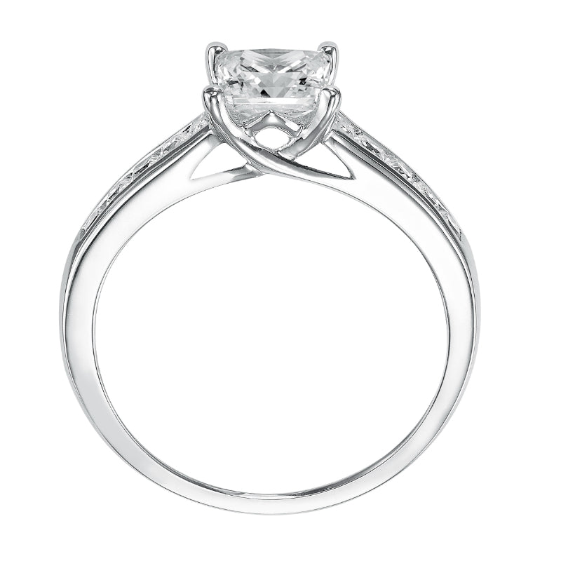 Artcarved Bridal Mounted with CZ Center Classic Engagement Ring Alena 14K White Gold