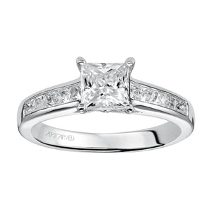 Artcarved Bridal Mounted with CZ Center Classic Engagement Ring Alena 14K White Gold