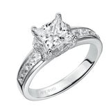 Artcarved Bridal Semi-Mounted with Side Stones Classic Engagement Ring Jillian 14K White Gold