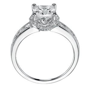 Artcarved Bridal Semi-Mounted with Side Stones Classic Engagement Ring Jillian 14K White Gold