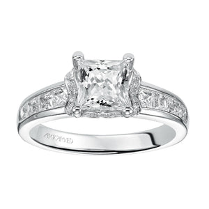 Artcarved Bridal Mounted with CZ Center Classic Engagement Ring Jillian 14K White Gold