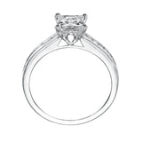 Artcarved Bridal Semi-Mounted with Side Stones Classic Engagement Ring Geraldine 14K White Gold