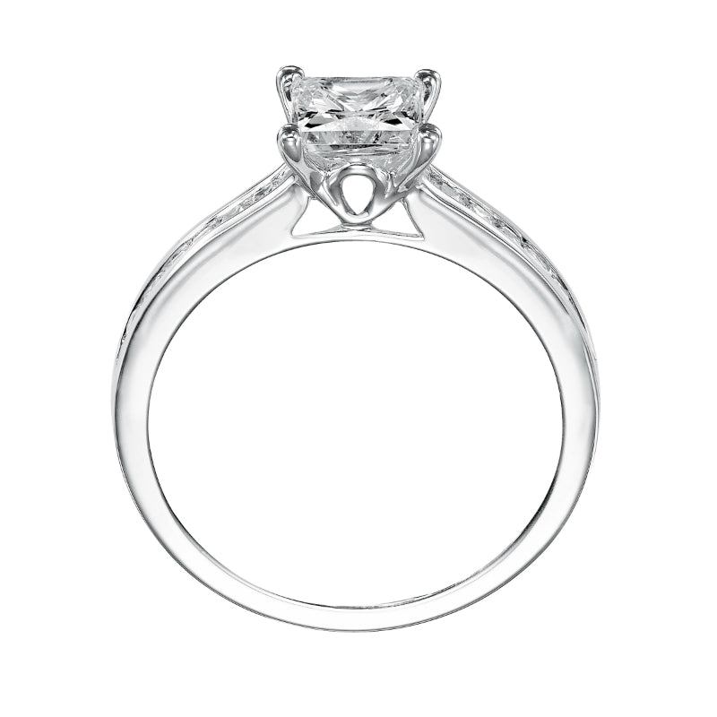 Artcarved Bridal Semi-Mounted with Side Stones Classic Engagement Ring Geraldine 14K White Gold