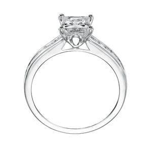 Artcarved Bridal Semi-Mounted with Side Stones Classic Engagement Ring Geraldine 14K White Gold