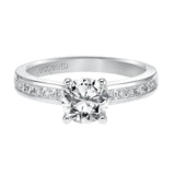 Artcarved Bridal Mounted with CZ Center Classic Engagement Ring Portia 14K White Gold