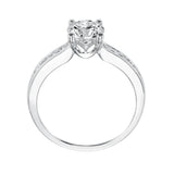 Artcarved Bridal Semi-Mounted with Side Stones Classic Engagement Ring Portia 14K White Gold