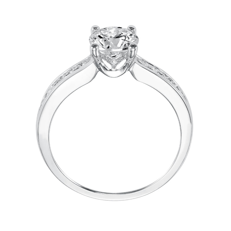 Artcarved Bridal Semi-Mounted with Side Stones Classic Engagement Ring Portia 14K White Gold