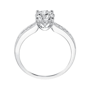 Artcarved Bridal Semi-Mounted with Side Stones Classic Engagement Ring Portia 14K White Gold