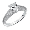 Artcarved Bridal Mounted with CZ Center Contemporary Engagement Ring Laura 14K White Gold