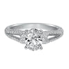 Artcarved Bridal Semi-Mounted with Side Stones Contemporary Engagement Ring Laura 14K White Gold