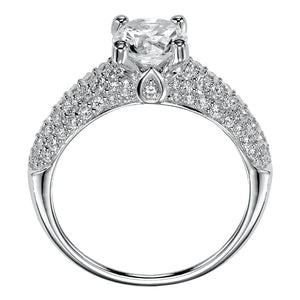 Artcarved Bridal Semi-Mounted with Side Stones Classic Engagement Ring Phyllis 14K White Gold