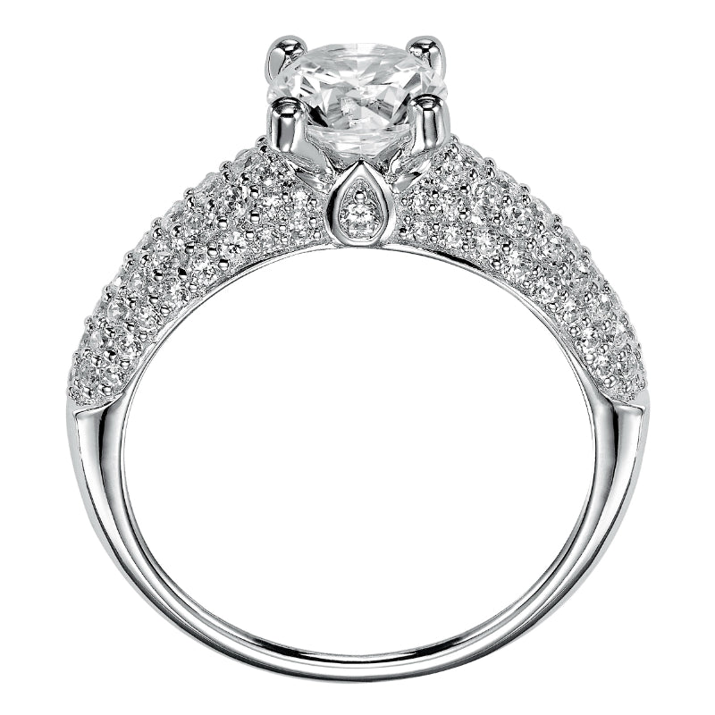 Artcarved Bridal Mounted with CZ Center Classic Engagement Ring Phyllis 14K White Gold