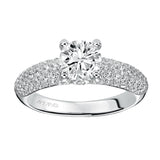 Artcarved Bridal Semi-Mounted with Side Stones Classic Engagement Ring Phyllis 14K White Gold