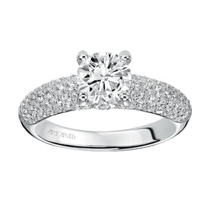 Artcarved Bridal Semi-Mounted with Side Stones Classic Engagement Ring Phyllis 14K White Gold