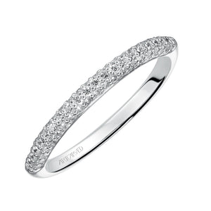 Artcarved Bridal Mounted with Side Stones Classic Diamond Wedding Band Phyllis 14K White Gold