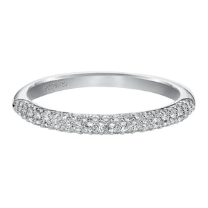 Artcarved Bridal Mounted with Side Stones Classic Diamond Wedding Band Phyllis 14K White Gold