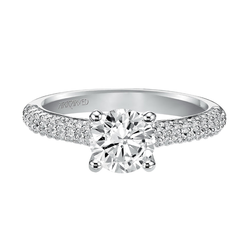 Artcarved Bridal Mounted with CZ Center Classic Engagement Ring Colleen 14K White Gold