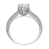 Artcarved Bridal Semi-Mounted with Side Stones Classic Engagement Ring Colleen 14K White Gold