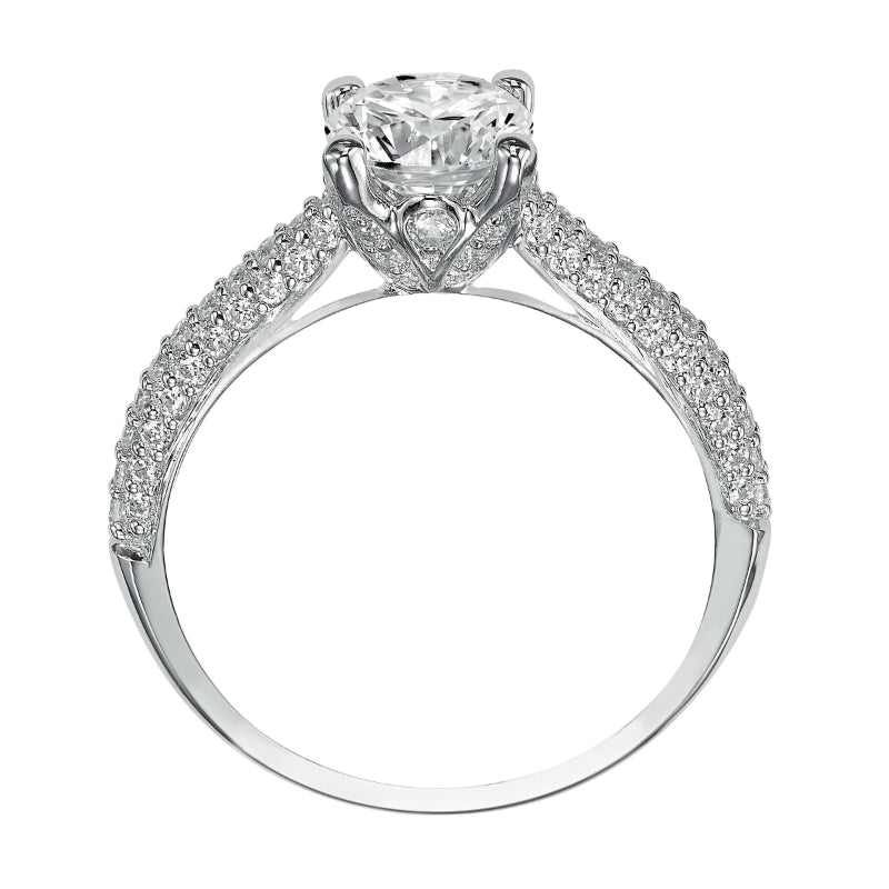 Artcarved Bridal Mounted with CZ Center Classic Engagement Ring Colleen 14K White Gold