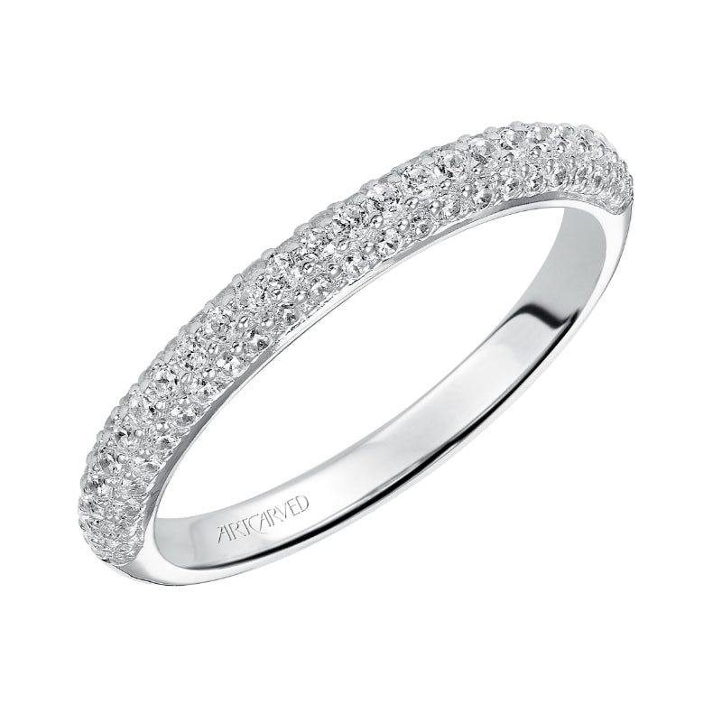 Artcarved Bridal Mounted with Side Stones Classic Diamond Wedding Band Colleen 14K White Gold