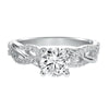 Artcarved Bridal Mounted with CZ Center Contemporary Twist Diamond Engagement Ring Virginia 14K White Gold