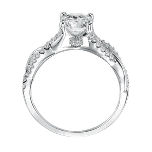 Artcarved Bridal Semi-Mounted with Side Stones Contemporary Twist Diamond Engagement Ring Virginia 14K White Gold