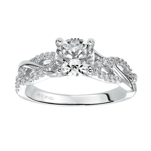 Artcarved Bridal Semi-Mounted with Side Stones Contemporary Twist Diamond Engagement Ring Virginia 14K White Gold