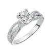 Artcarved Bridal Semi-Mounted with Side Stones Contemporary Twist Diamond Engagement Ring Marybeth 14K White Gold