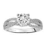 Artcarved Bridal Semi-Mounted with Side Stones Contemporary Twist Diamond Engagement Ring Marybeth 14K White Gold