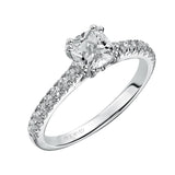 Artcarved Bridal Mounted with CZ Center Classic Engagement Ring Justine 14K White Gold