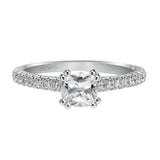 Artcarved Bridal Mounted with CZ Center Classic Engagement Ring Justine 14K White Gold