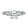 Artcarved Bridal Semi-Mounted with Side Stones Classic Engagement Ring Justine 14K White Gold