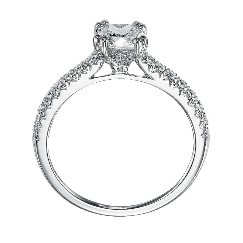 Artcarved Bridal Mounted with CZ Center Classic Engagement Ring Justine 14K White Gold