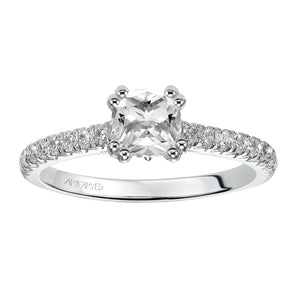 Artcarved Bridal Mounted with CZ Center Classic Engagement Ring Justine 14K White Gold