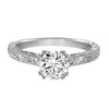 Artcarved Bridal Mounted with CZ Center Vintage Engraved Solitaire Engagement Ring Bernadette 14K White Gold