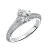 Artcarved Bridal Semi-Mounted with Side Stones Vintage Engagement Ring Jeanette 14K White Gold