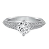 Artcarved Bridal Mounted with CZ Center Vintage Engagement Ring Jeanette 14K White Gold